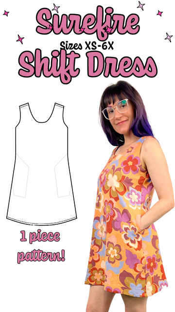Surefire One Piece Shift Dress PDF Sewing Pattern